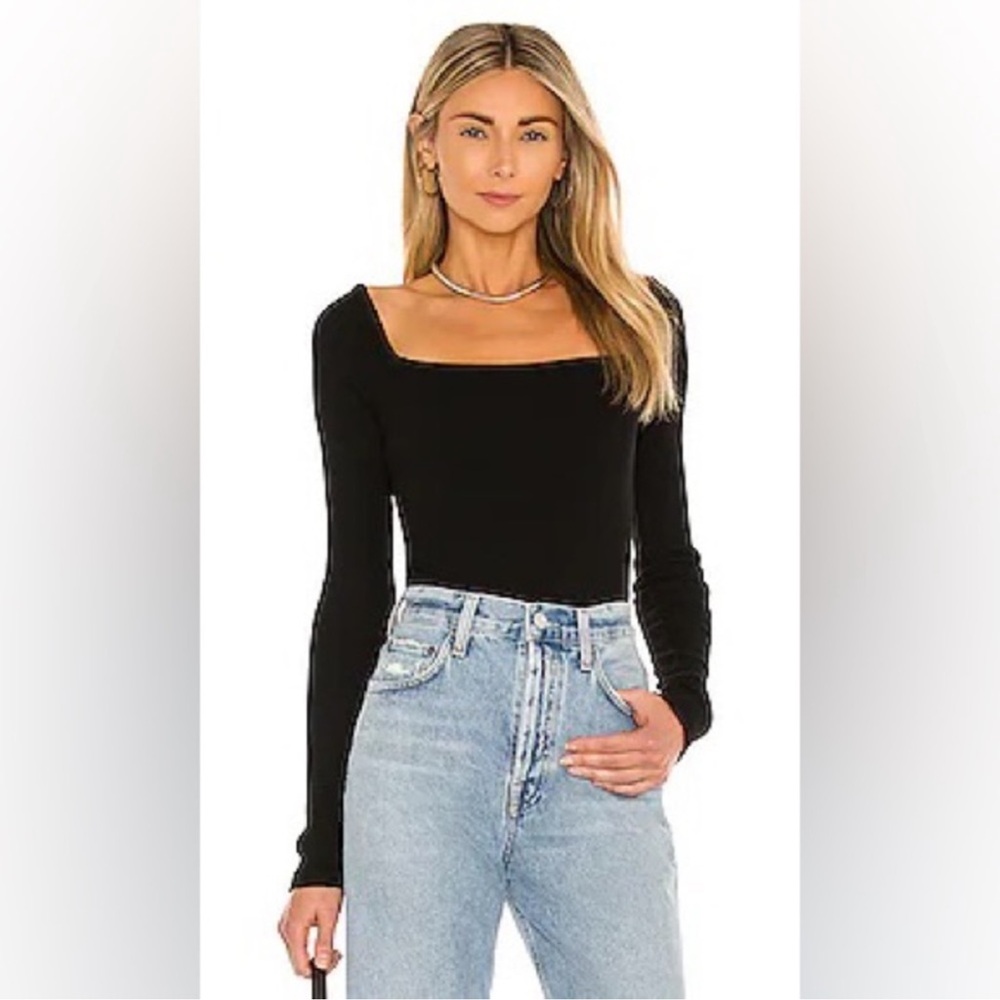 AGOLDE bodysuit black small Hanley square neck revolver
